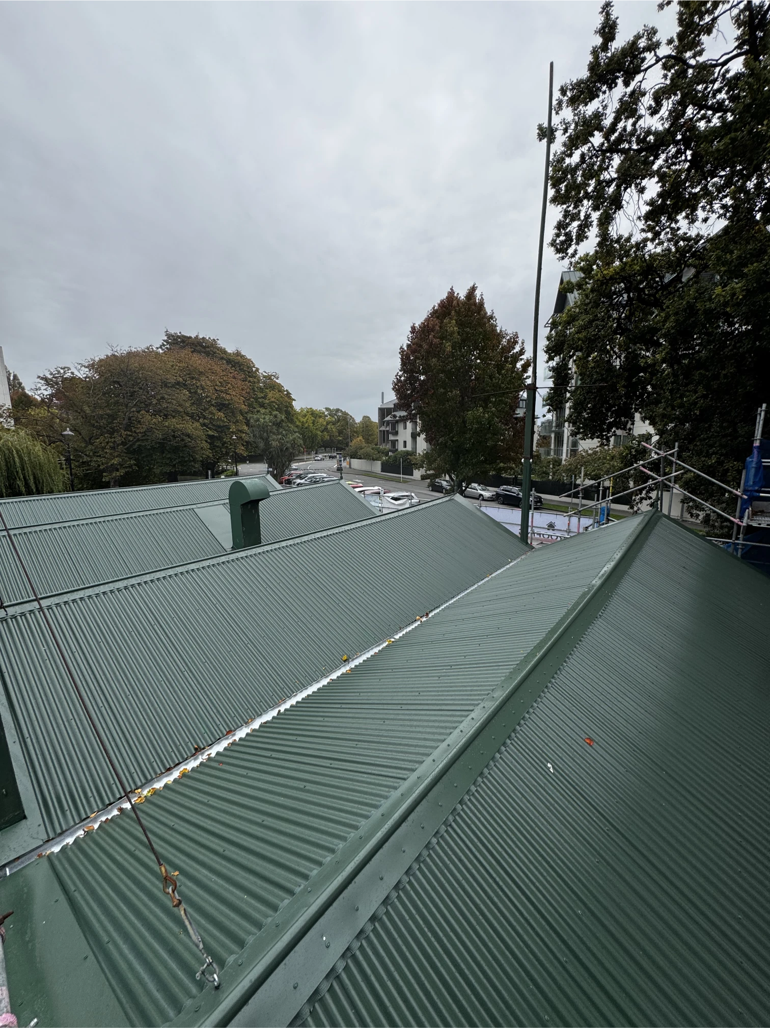 Antigua Boat Sheds roof detail during restoration