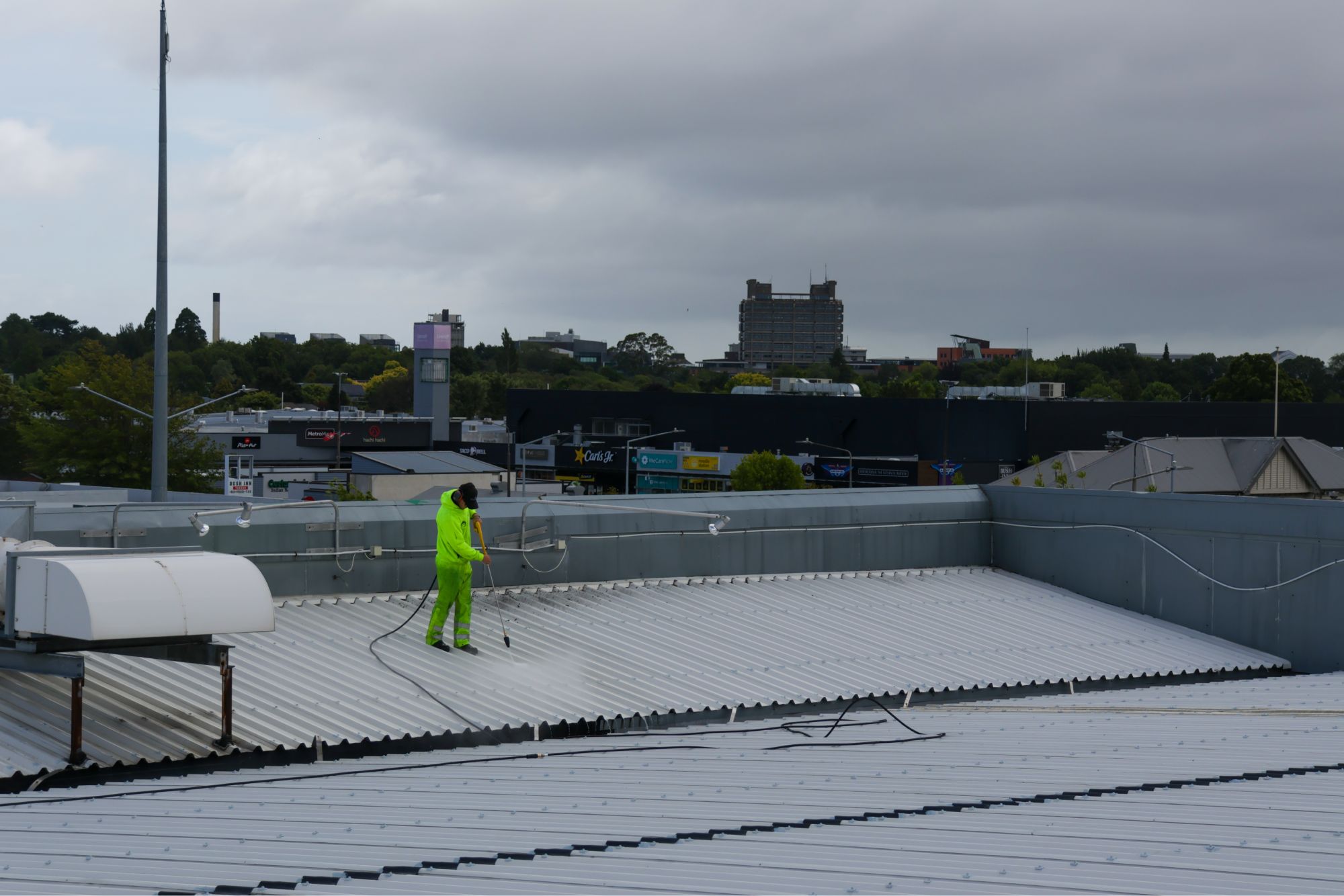 Commercial roofing project — completed work