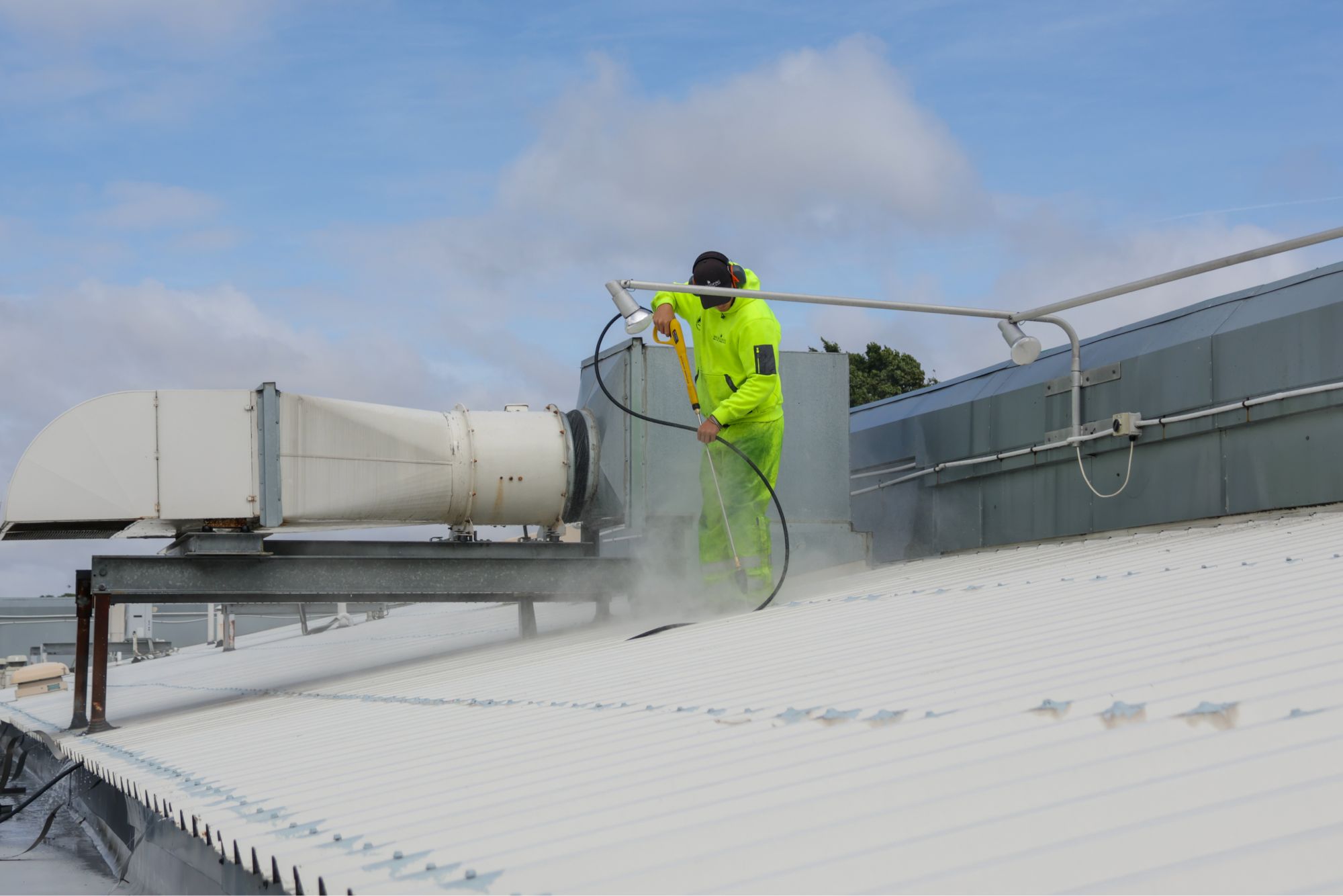Commercial roof in service