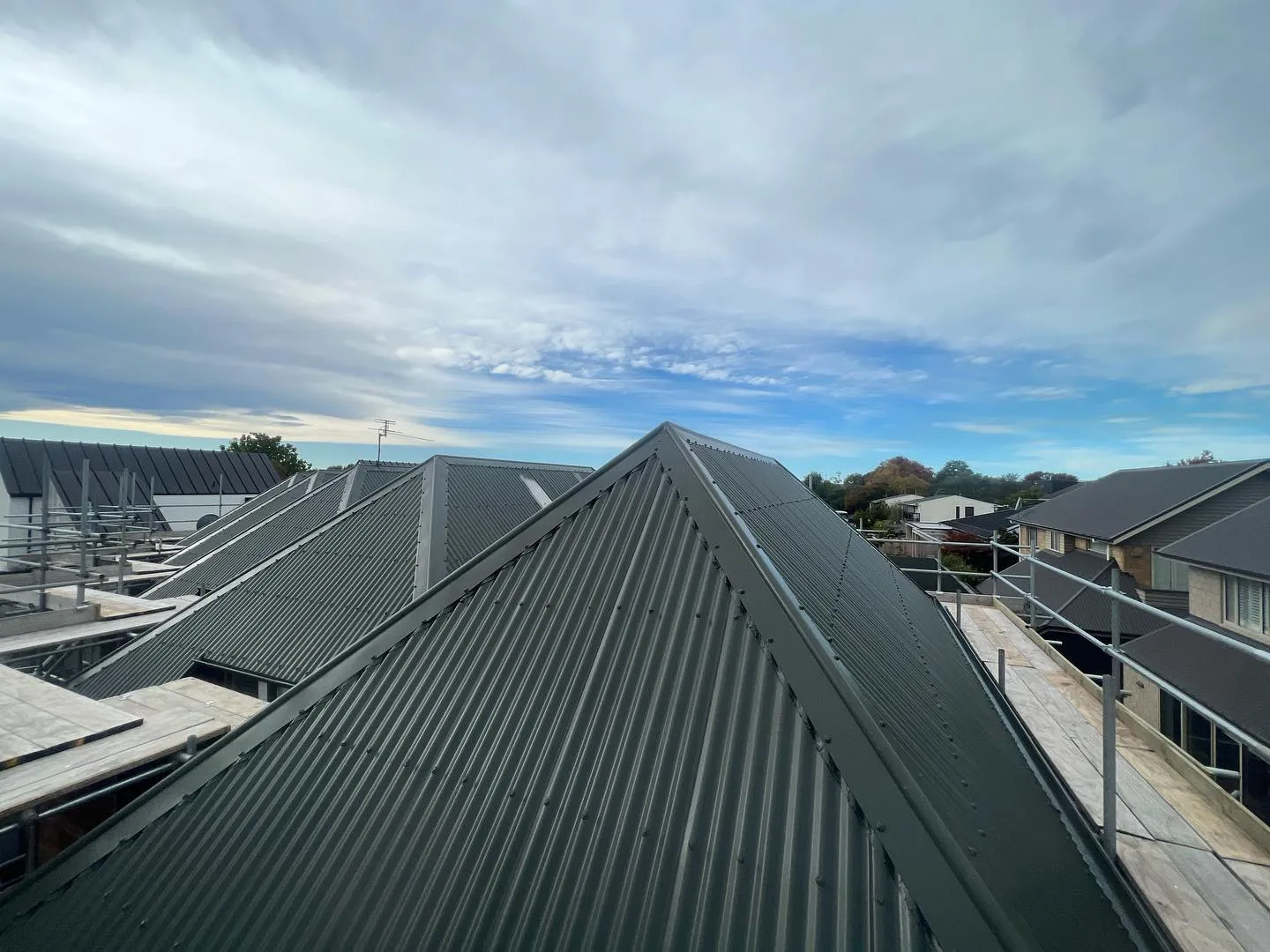 Roof after protective colour coating