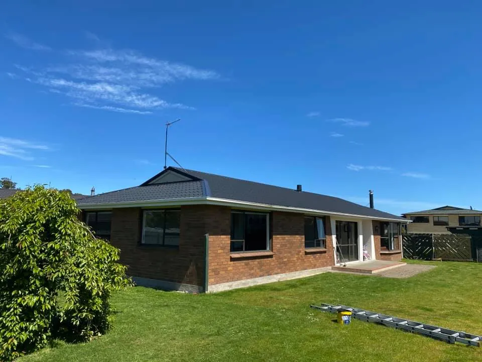 Roof repair work in progress